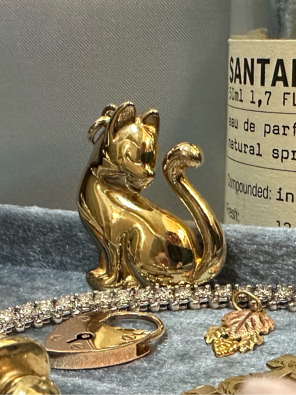 14k Gold Cat 1.25” Charm Pendant 3 Grams 585 - Picture 7 of 11